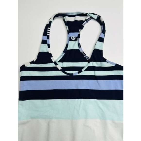 Lululemon Cool Racerback Tank Top Small Size XS Striped Blue Purple White - Picture 2 of 6